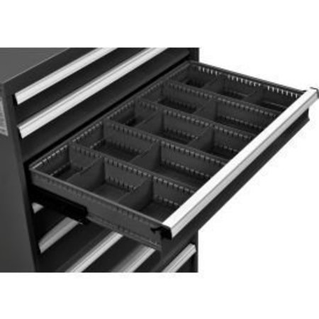 GLOBAL EQUIPMENT Dividers for 5"H Drawer of Modular Drawer Cabinet 36"Wx24"D, Black 316072